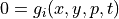 0 = g_i(x,y,p,t)