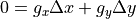 0 = g_x \Delta x + g_y \Delta y