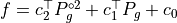 f=c_2^{\top}P_g^{\circ2}+c_1^{\top}P_g+c_0