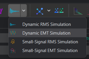 EMT simulation menu