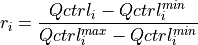 r_i =
\frac{
Qctrl_i - Qctrl^{min}_i
}{
Qctrl^{max}_i - Qctrl^{min}_i
}