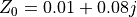 Z_0 = 0.01 + 0.08j