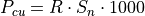 P_{cu} = R \cdot S_n \cdot 1000