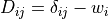 D_{ij} = \delta_{ij} - w_i