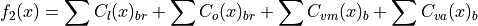f_2(x) = \sum C_l(x)_{br} + \sum C_o(x)_{br} + \sum C_{vm}(x)_b + \sum C_{va}(x)_b