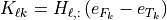 K_{\ell k} = H_{\ell, :} \left( e_{F_k} - e_{T_k} \right)
