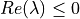 Re(\lambda) \leq 0