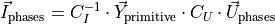 \vec{I}_\text{phases} = C_I^{-1} \cdot \vec{Y}_\text{primitive} \cdot C_U \cdot \vec{U}_\text{phases}
    \label{eq:Y_transformer1}