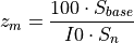 z_m = \frac{100 \cdot S_{base}}{I0 \cdot S_n}